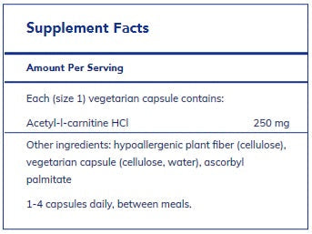 Acetyl-l-Carnitine 250 mg 60's  by Pure Encapsulations