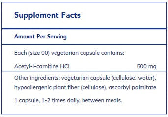 Acetyl-l-Carnitine 500 mg 60's  by Pure Encapsulations