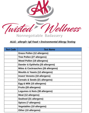 ALLG+IGE FOOD + ENVIRONMENTAL ALLERGY TESTING