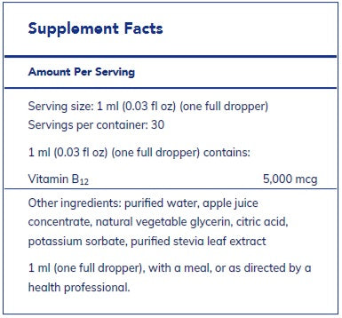 B12 5,000 liquid  by Pure Encapsulations