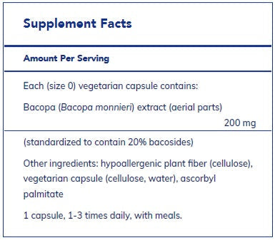 Bacopa Monnieri 180's  by Pure Encapsulations