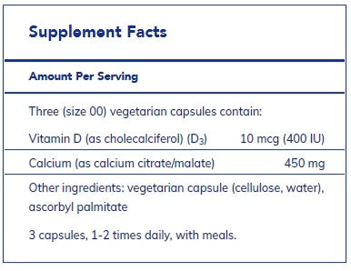 Calcium with Vitamin D3 180's  by Pure Encapsulations