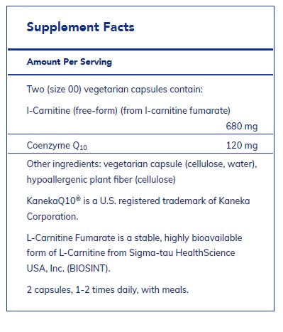 CoQ10 l-Carnitine Fumarate 120's  by Pure Encapsulations