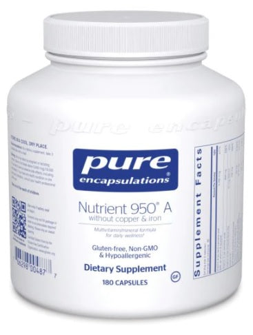 Nutrient 950 A without copper & iron 180's By Pure Encapsulations