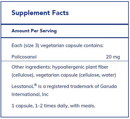 Policosanol 20mg 120's by Pure Encapsulations