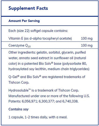 Q-Gel (Hydrosoluble CoQ10) 100 mg 60's by Pure Encapsulations