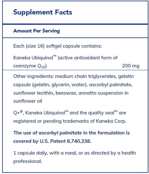 Ubiquinol-QH 200 mg 60's  by Pure Encapsulations