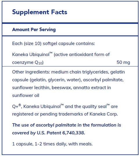 Ubiquinol-QH 50 mg 60's by Pure Encapsulations